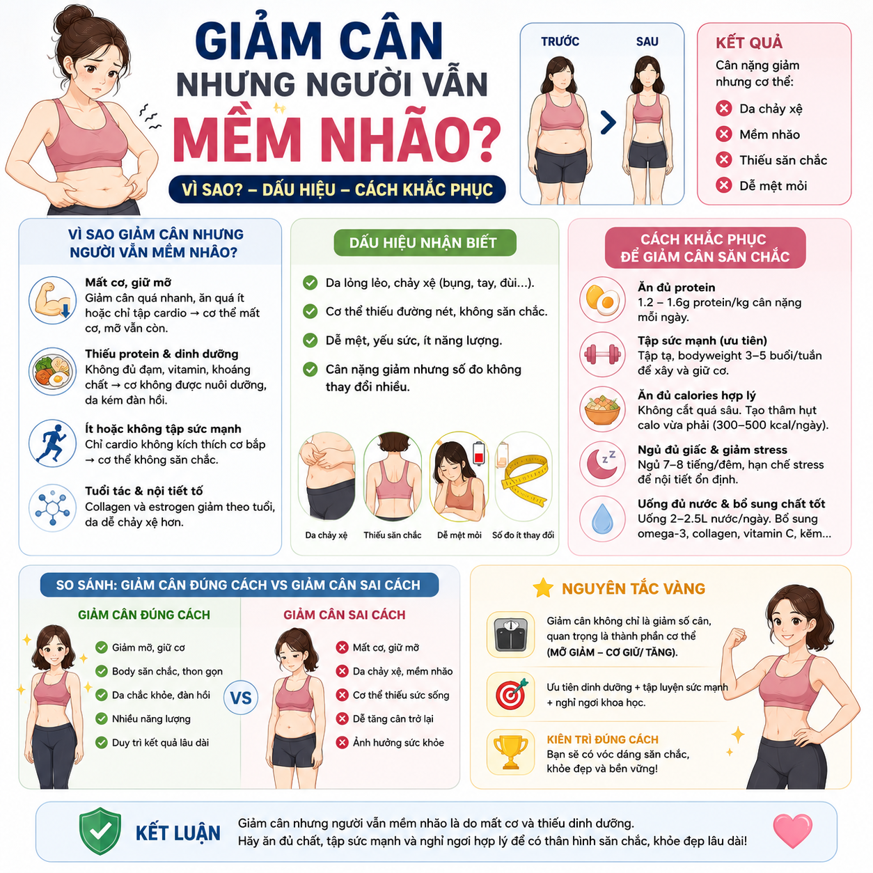 Giảm cân nhưng người vẫn mềm nhão