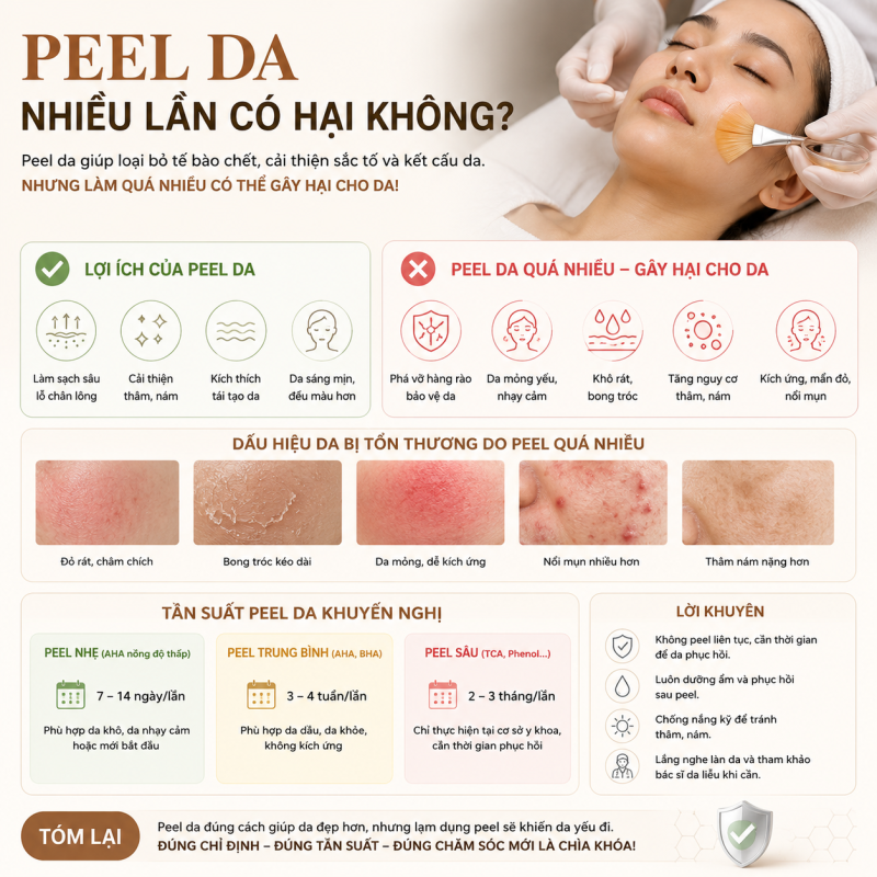 Peel da nhiều lần có hại không