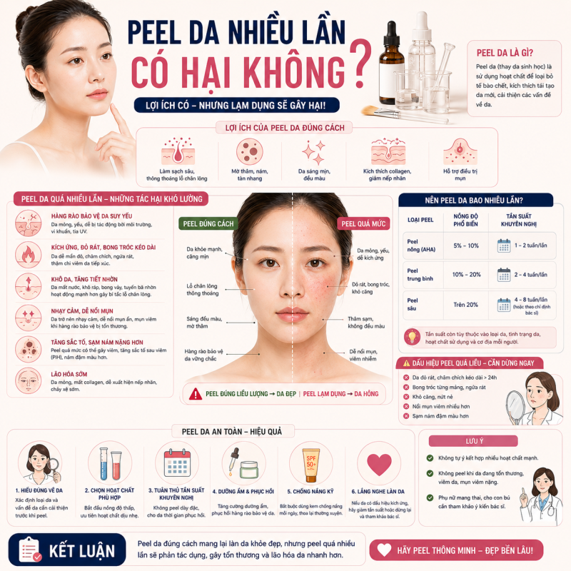 Peel da nhiều lần có hại không