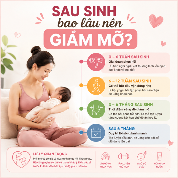 Sau sinh bao lâu nên giảm mỡ?