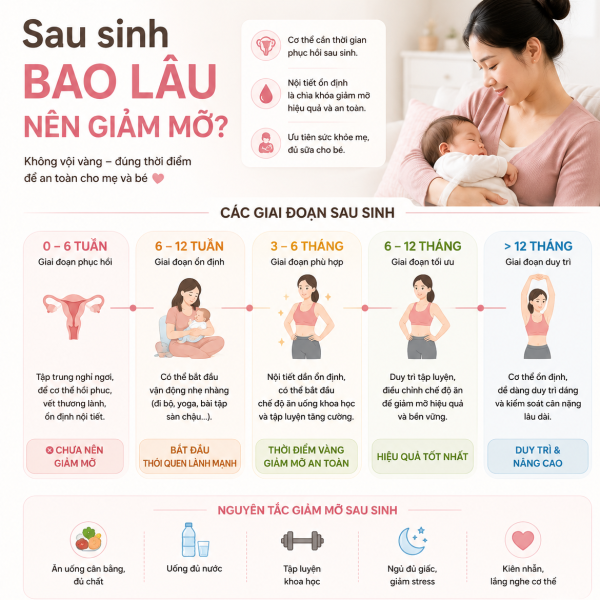 Sau sinh bao lâu nên giảm mỡ